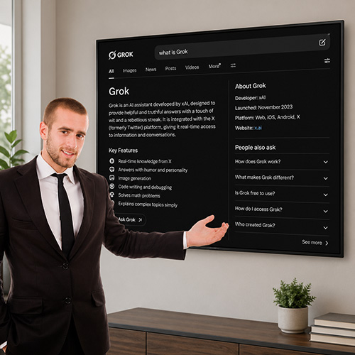 Broker searching information on GROK.